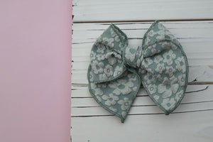 Embossed Floral Medium Remi Bows (Alligator Clip Only)