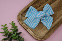 Load image into Gallery viewer, Seersucker Stripes XL Everly Bow
